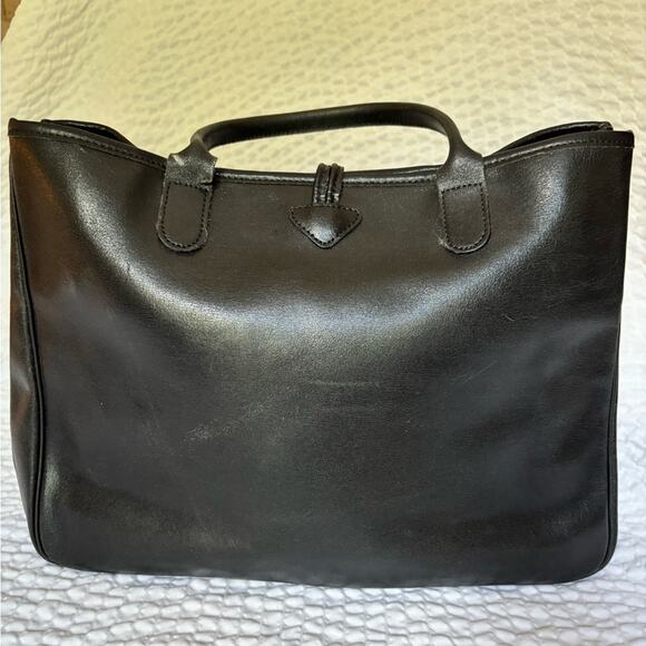 Longchamp Black Leather Top Handle Handbag - Picture 2 of 10